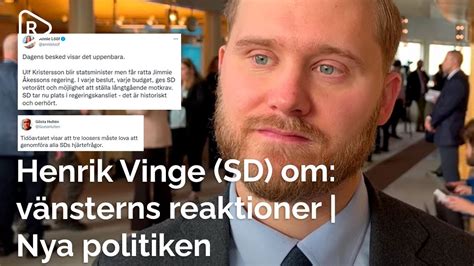 Henrik Vinge Sd Om Kritiken Fr N V Nstern Vi Kommer Att V Nda