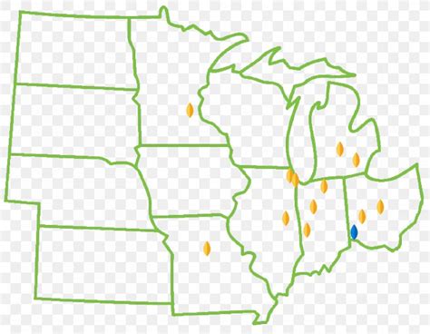 42 Blank Midwestern States Map