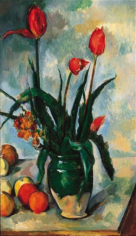 Nortonsimon This Striking Still Life Of Tulips Paul Cezanne