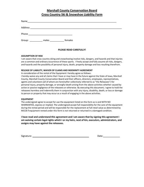 Free Release Of Liability Forms Liability Waiver Templatelab