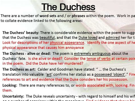 Poetry My Last Duchess Browning Unseen Poetry Lesson Simple