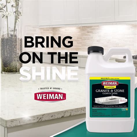 Weiman Disinfecting Granite Cleaner And Polish 64 Ounce 2 Pack Safely Cleans And Shines