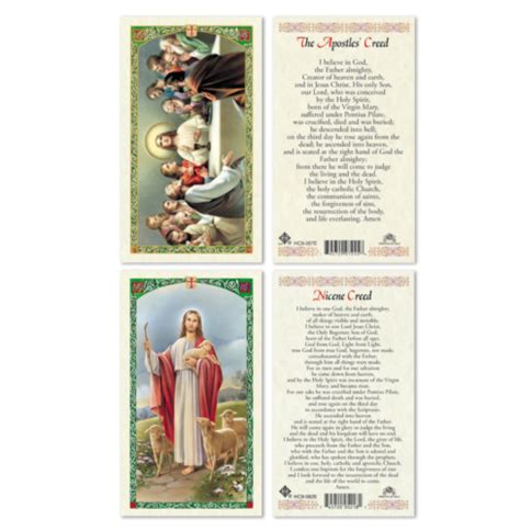 Laminated Apostles Creed And Nicene Creed Holy Prayer Card Set Catholic Ebay