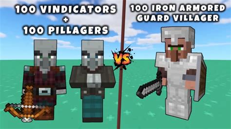 Epic Minecraft Battle Vindicators Pillagers Vs Iron