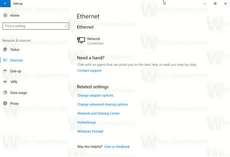 Set Ethernet Connection As Metered In Windows 10 Creators Update