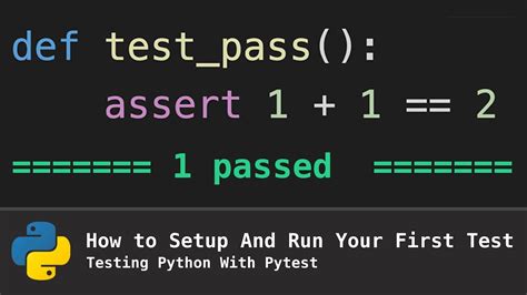 How To Setup And Run Your First Test Testing Python With Pytest Youtube