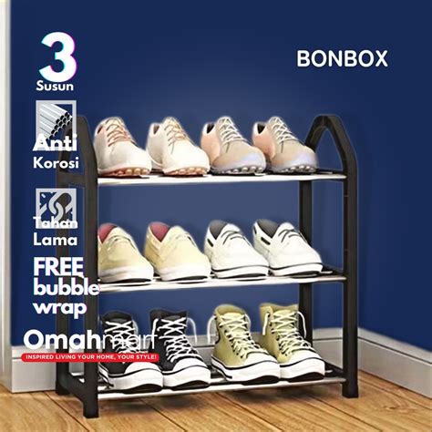 Jual Bonbox Rak Sepatu Sandal Kecil Mini Minimalis Shoe Rack Susun