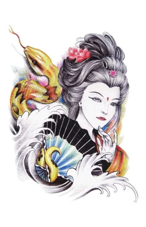 Oriental Traditional Exotic Sexy Beauty Girl Beauty Makeup Body Art Waterproof Temporary Tattoo