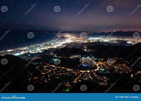 Barra da Tijuca at Night stock image. Image of tijuca - 71081385