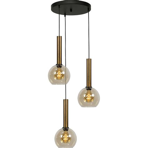 Hanglamp Bella Lichts Mat Zwart Antiek Brons Cm Inclusief