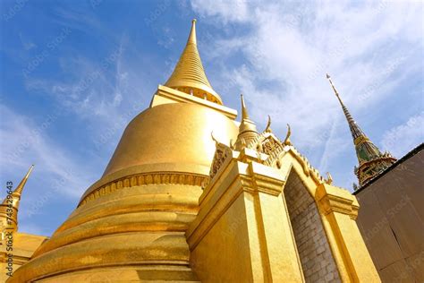 Phra Si Rattana Chedi A Gold Bell Shaped Stupa At The Wat Phra Kaew