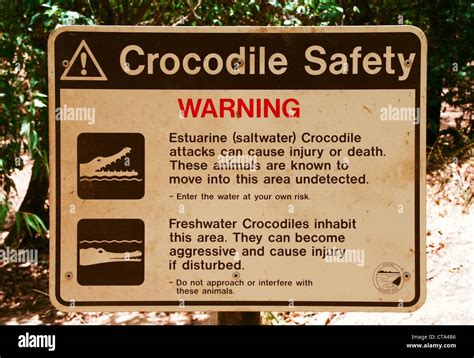 Crocodile Safety Sign Hi Res Stock Photography And Images Alamy