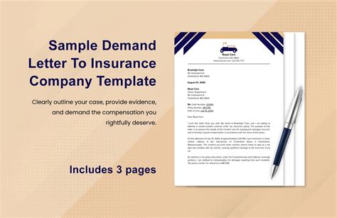 Sample Demand Letter To Insurance Company Template In Word PDF Google