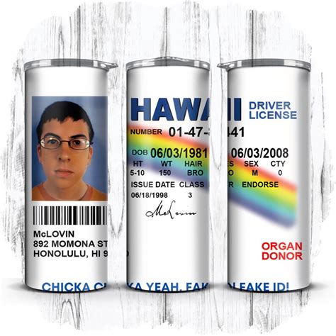 3 Wraps: Mclovin ID, I Am Mclovin Id, Fagell, Fogell Id, Tumbler Sublimation Wrap PNG, 20oz ...