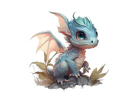 Cute Baby Dragon Watercolor Clipart Dragon Clipart Dragon Off