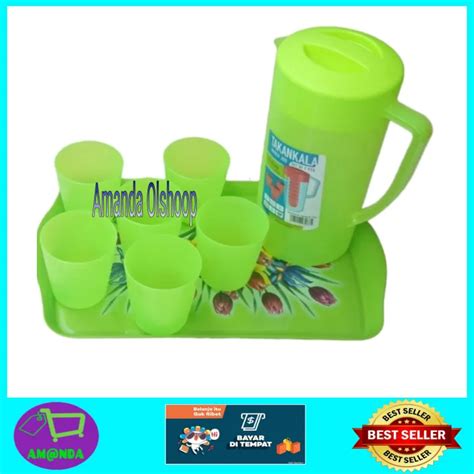 Teko Plastik Set Of Pcs Nampan Calista Premium Water Jug