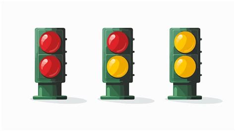 Modern Flat Design Standing Traffic Light Icon Premium AI Generated