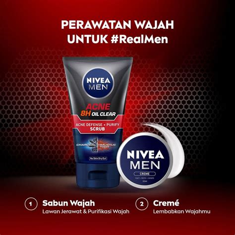 Nivea Men Acne Oil Clear Acne Defense Purify Scrub 100ml