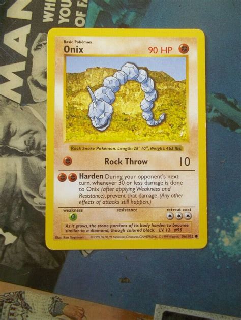 Mavin Shadowless Onix Base Set Pokemon