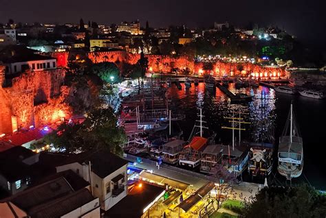 Antalya Marina Roman Harbor At Night Antalya Turke G Bor