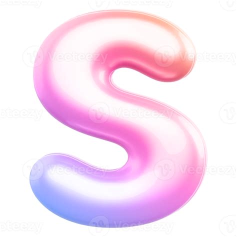 Gradient Bubble Letter S Font 3d Render 36306414 Png