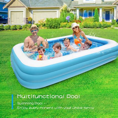 Rectangular Inflatable Pool Sturdy Blow Up Pool For Kids Adults