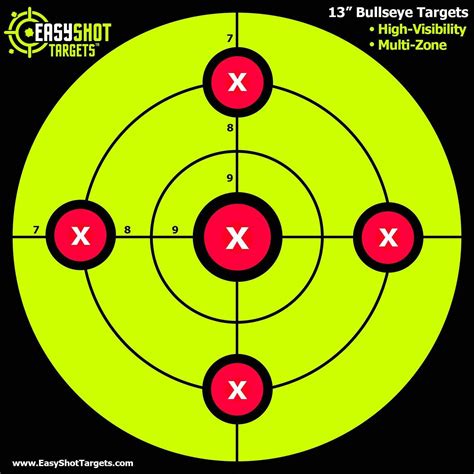 100 Pack 13 Bullseye Targets Fluorescent Green Super Saver” Bundle