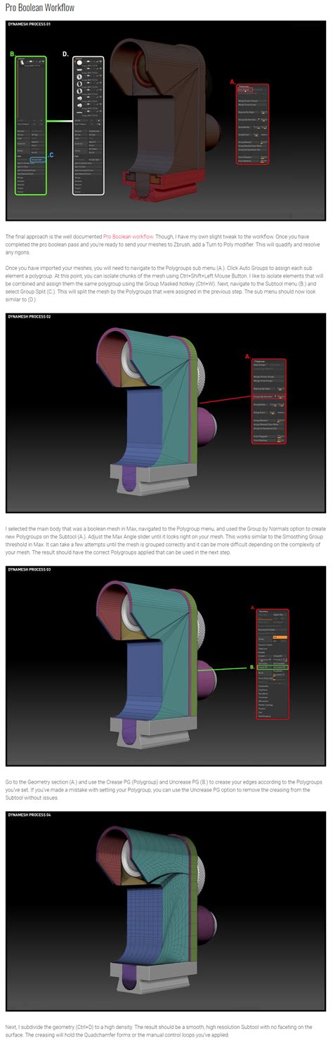 Ds Max Zbrush Proboolean Dynamesh Hardsurface Workflow Tutorial