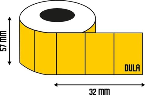 DULA Compatible Zebra Labels 57x32mm 1500 Etiketten Per Rol Kern