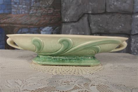 Vintage Princess Brush Mccoy Pottery Seafoam Green Oval Etsy Mccoy Pottery Vintage Princess