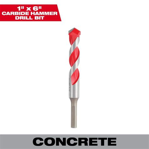 Milwaukee 1 In X 4 In X 6 In Carbide Hammer Drill Bit For Concrete