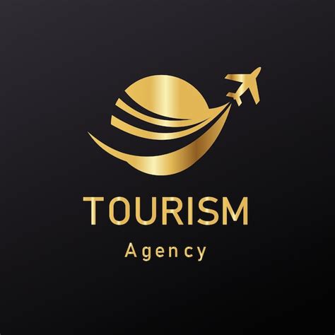 Logo De L Agence De Tourisme Couleur Dor E D Vecteur Premium