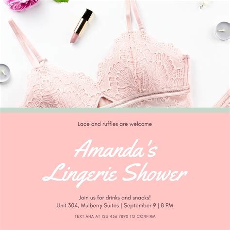 Free Custom Printable Lingerie Shower Invitation Templates Canva