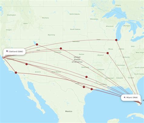 All Flight Routes From Oakland To Miami Oak To Mia Flight Routes