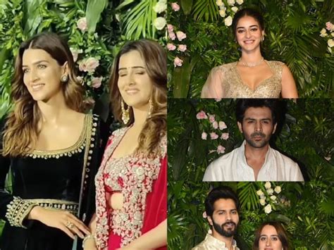 Ananya Panday Kartik Aaryan Reunite At Kriti Sanons Diwali Bash