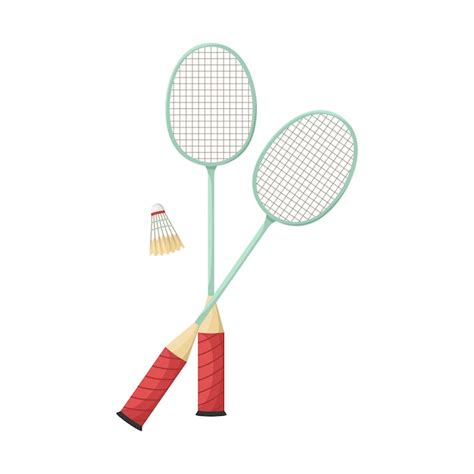 Premium Vector Vector Illustration Of Two Badminton Rackets And A