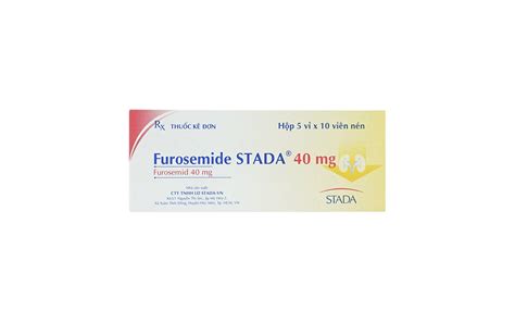 Thuốc Furosemide Stada 40mg Điều Trị Phù Do Tim Tăng Huyết Áp Hộp 5