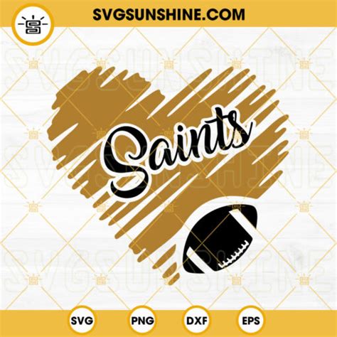 New Orleans Saints Heart Svg Saints Football Svg Nfl Team Svg Png Dxf