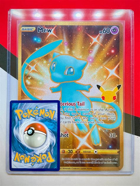 Custom Jumbo Shiny Mew Secret Rare Gold Glitter Holo