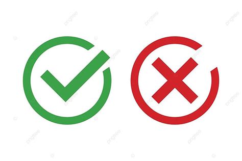 Vector Icons Depicting Right And Wrong With Check Marks And Cross Marks