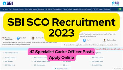 SBI SCO Recruitment 2023 42 Specialist Cadre Officer Posts Apply