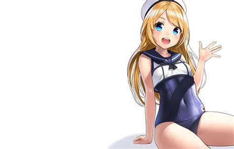 Wallpaper Girl Sexy Long Hair Anime Blue Eyes Beautiful Pretty Swimsuit For Mobile And