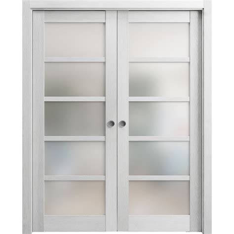 Sliding French Double Pocket Doors 60 X 80 Inches Quadro 4002 Light