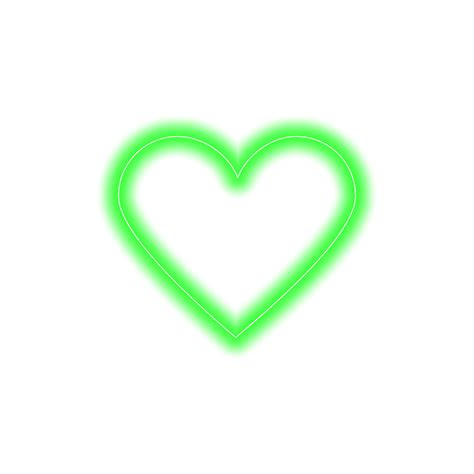 Green Neon Heart Transparent Background Clipart 29250718 Png