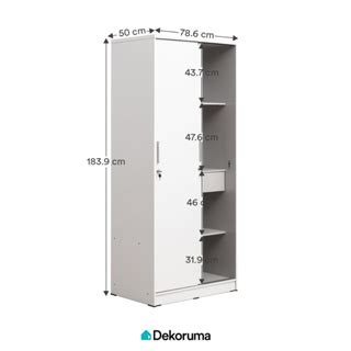 Jual Dekoruma Lemari Pakaian Sliding Putih Wardrobe Cubic LUNA SL