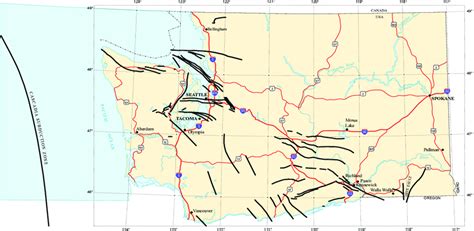 Simplified Map Of Known And Suspected Active Faults Heavy Black Lines