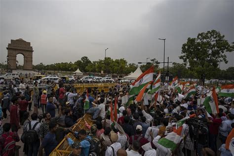 Indian Wrestlers Hold Candlelight March Demanding Arrest Of Sports