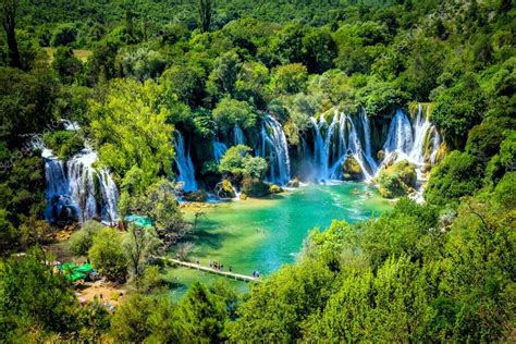 LJUBUSKI, BOSNIA AND HERZEGOVINA - AUGUST 10, 2014: Many tourists visit ...