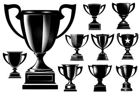 10 X Black Trophy Clipart Bundle Graphic By Illustrately · Creative Fabrica