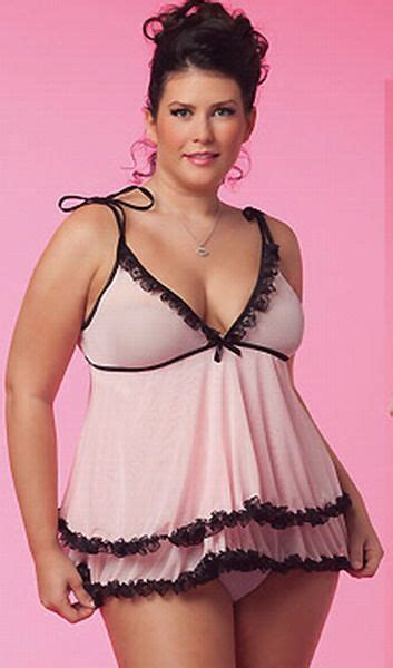 Sexy Lingerie Nightgown Plus Size Double Layer Ruffle Mesh Babydoll